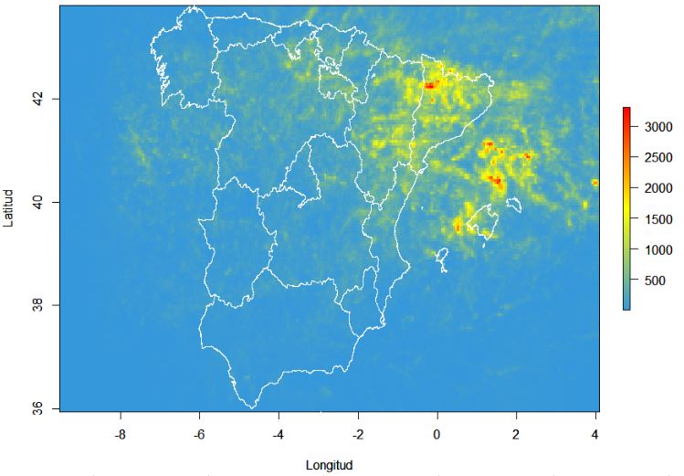 ubicacion rayos peninsula iberica españa 2018 donde