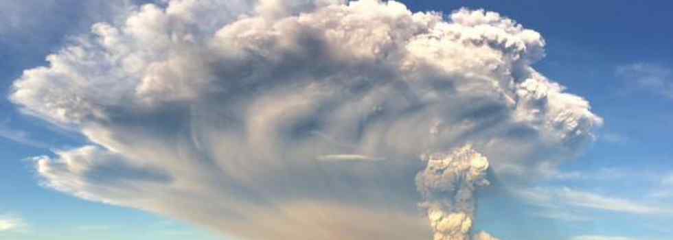 Rayos erupción volcánica